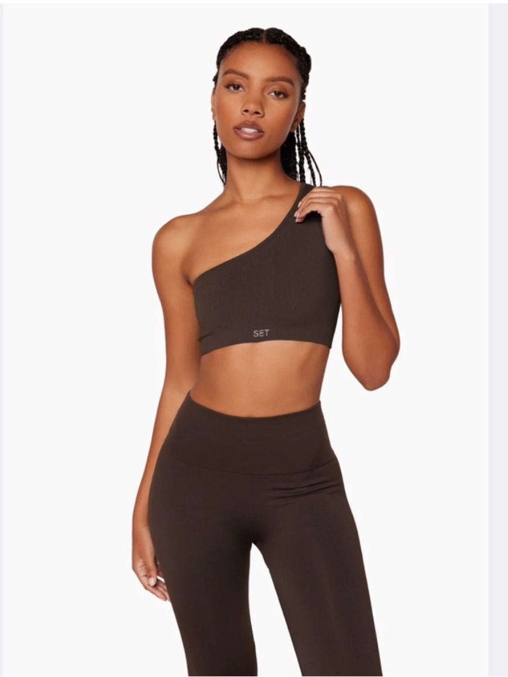 SET Active Seamless Brown Crop Top and Leggings Set